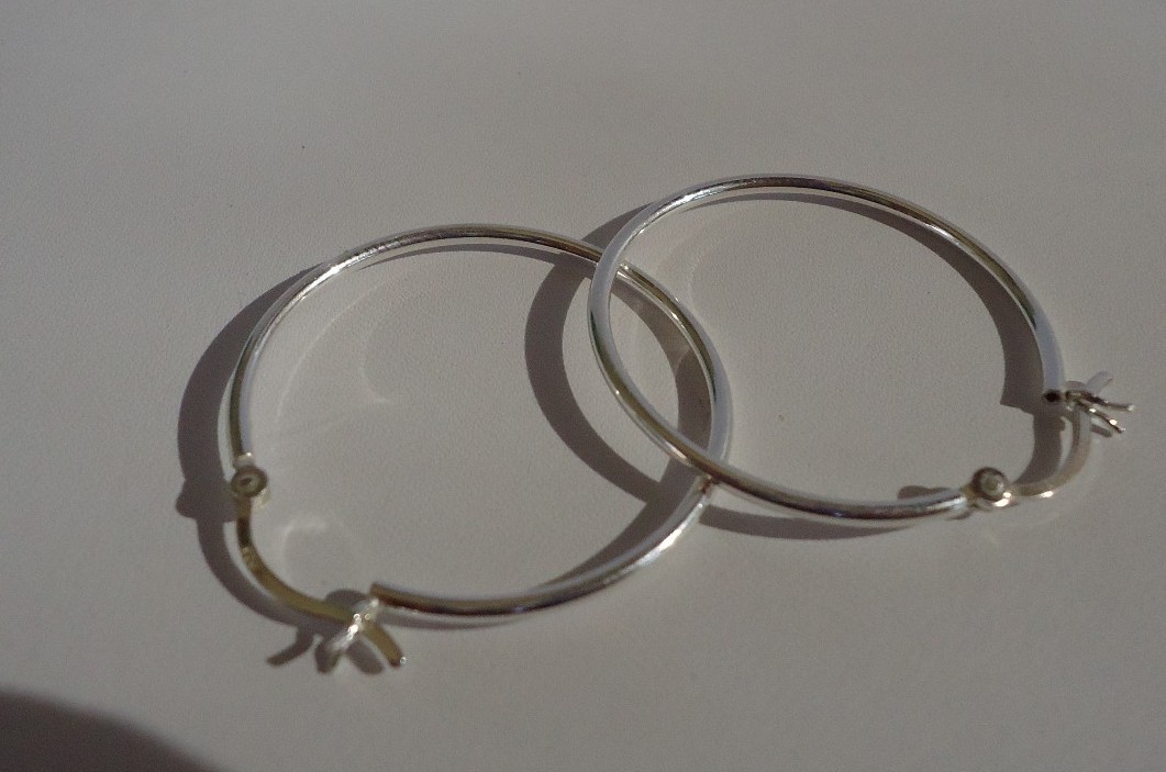 925 STERLING SILVER LADIES HOOP EARRINGS 35MM IN DIAMETER FINE QUALITY