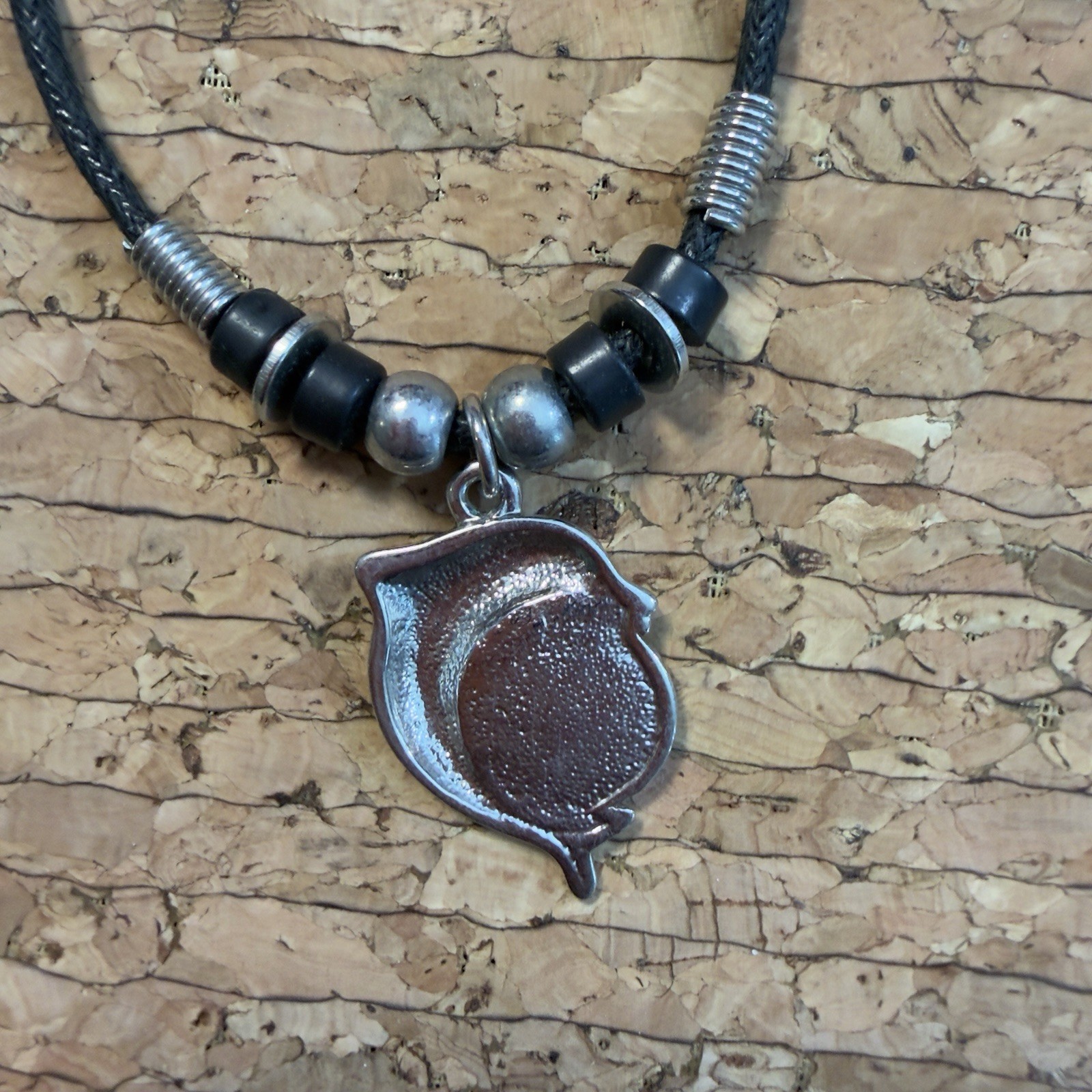 Vintage Y2K Mood Dolphin Necklace Color Change Pendant Black Cord Beach Boho