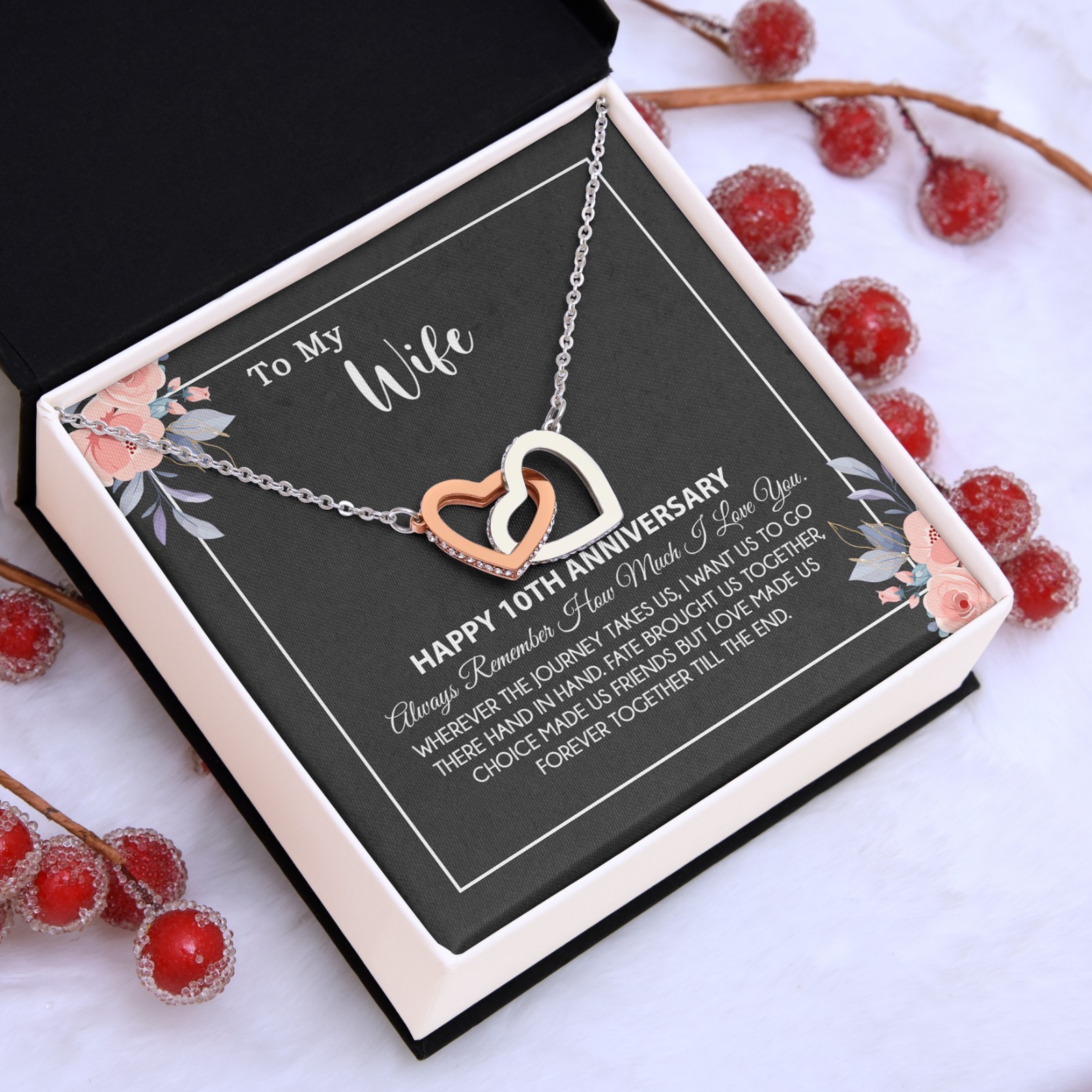 10th Anniversary Gift For Wife Necklace, 10 Year Anniversary, 10th Wedding Gift