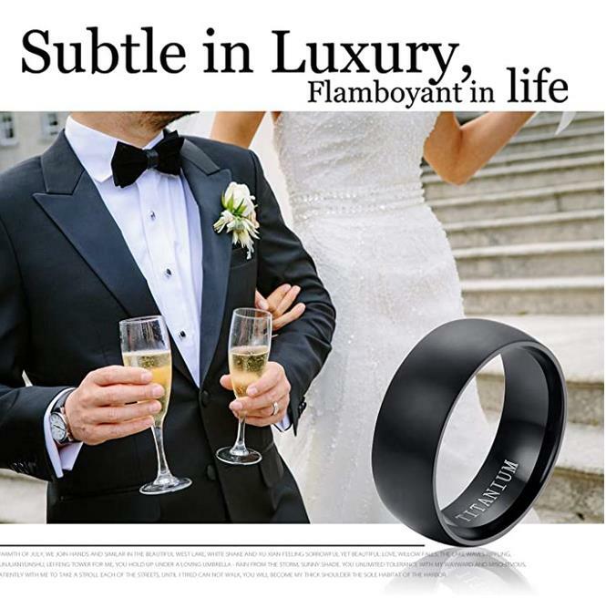 8MM Men Women Titainum Steel Wedding Band Engagement Anniversary Ring Size 6-14