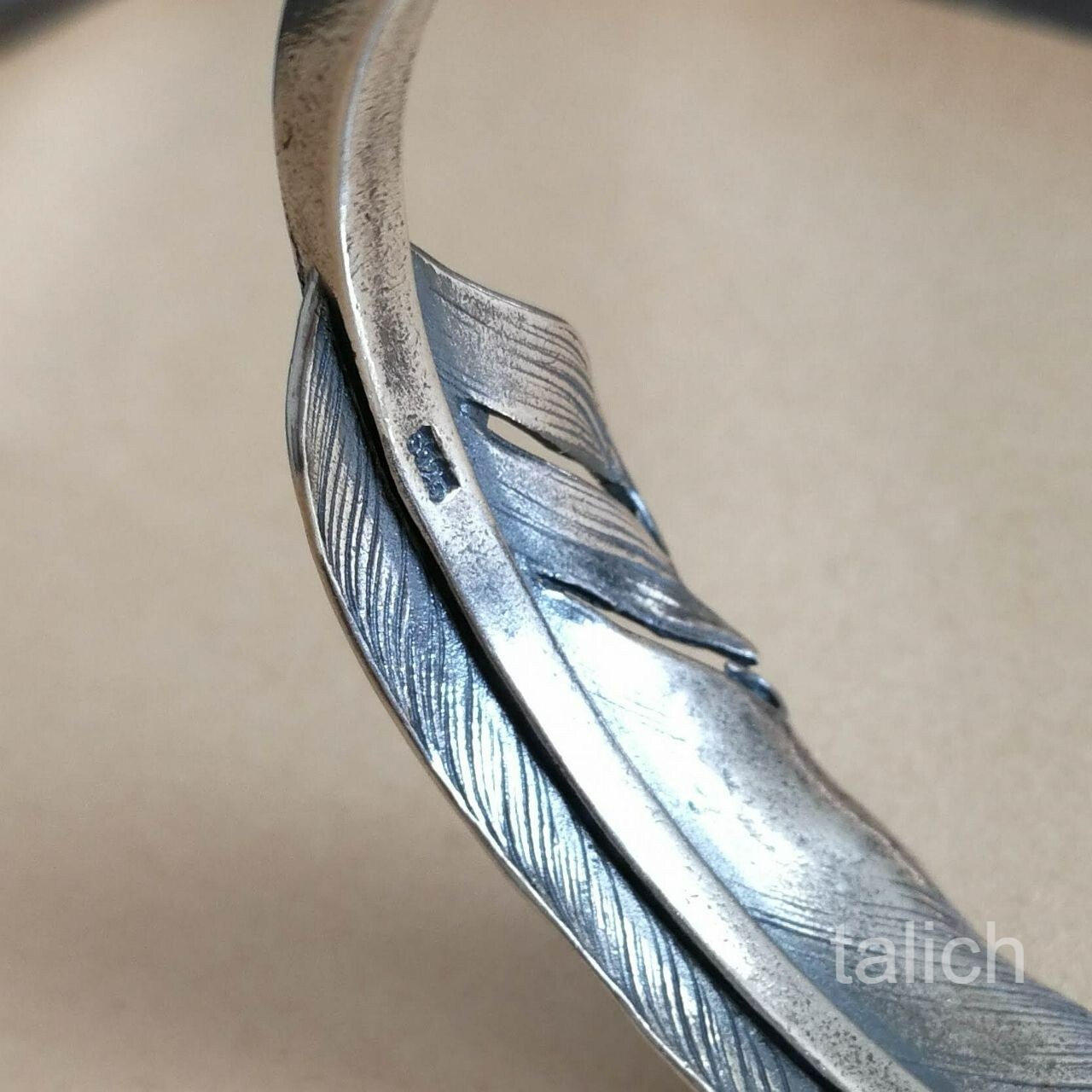 Solid 925 Sterling Silver Feather Cuff Bracelet Adjustable Unique Fine Details