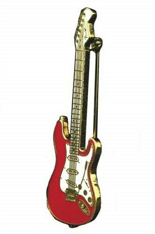 Harmony Jewelry Pin | Fender Stratocaster Electric Guitar | Red