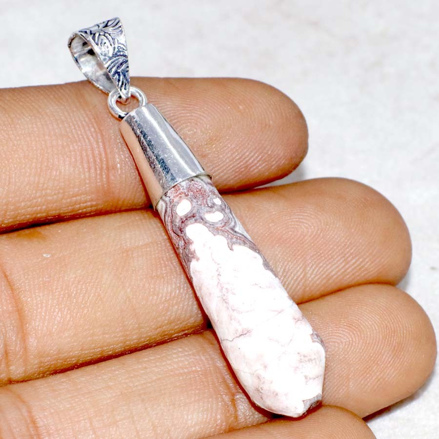 925 Silver Plated Point Mexican Laguna Lace Pendant Jewelry Size 2″ MJ