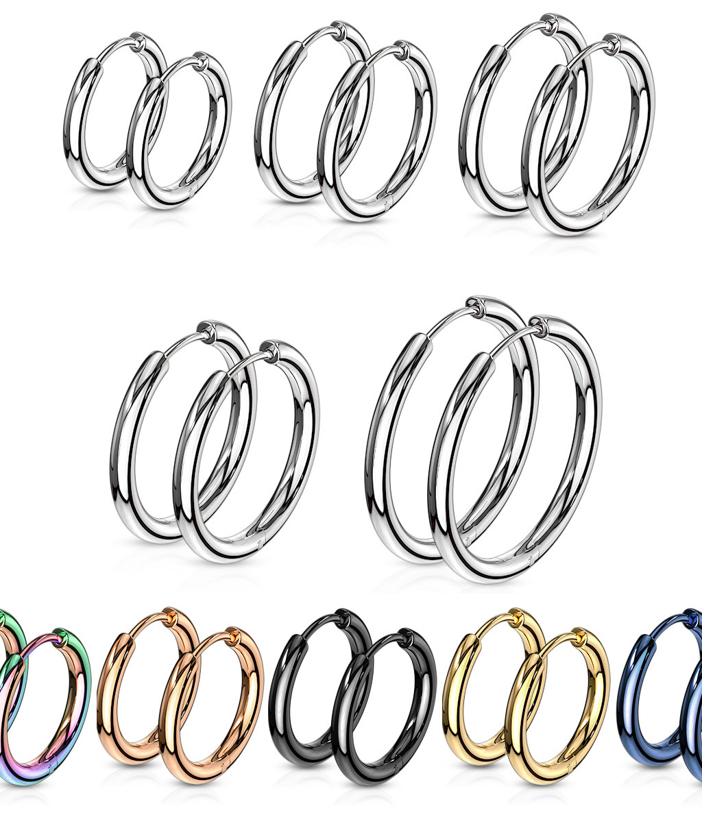 10pcs (5 Pair) Hinged Hoop Style Earrings Wholesale Jewelry, 10mm-20mm diameters