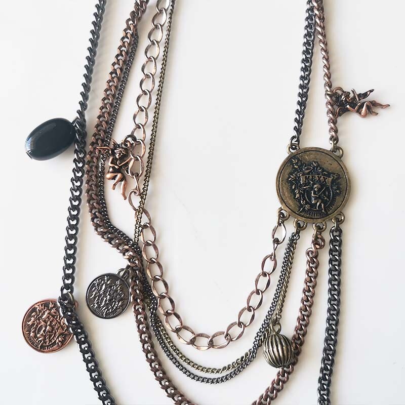 20″ Mexx Multi-Strands Statement Necklace Retro Women Sea Party Vacation Jewelry