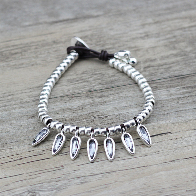 Handmade Uno STYLE De Único 50’s Leather Bracelet ROSE (B46)