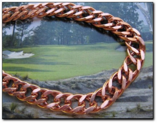 Solid Copper 5/16 of an inch wide Men’s 9 1/2 Inch Link Bracelet CB697G.