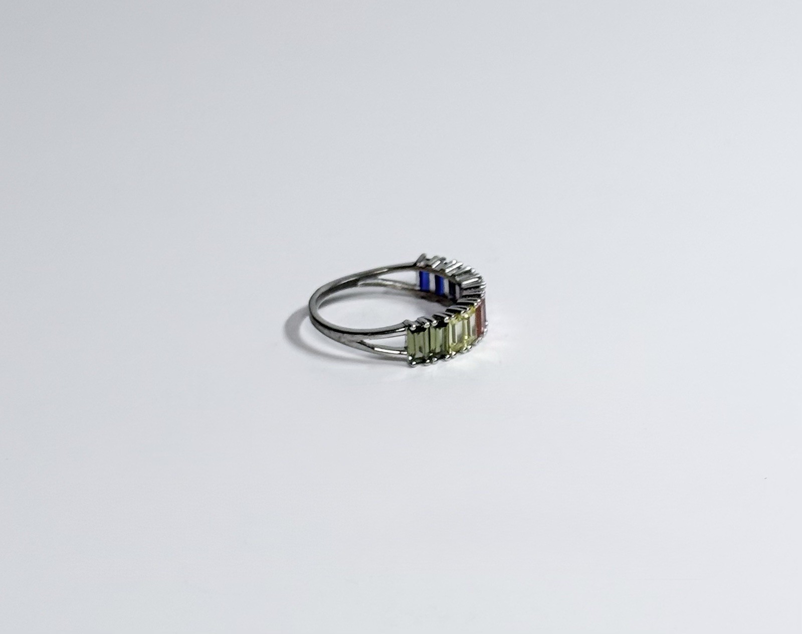 Rainbow Multicolor Sterling Silver 925 Ring US Size 7 Women’s Jewelry