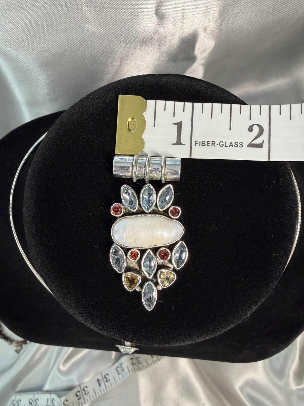 Artisan .925 Sterling Silver Multi-Gemstone Statement Pendant India