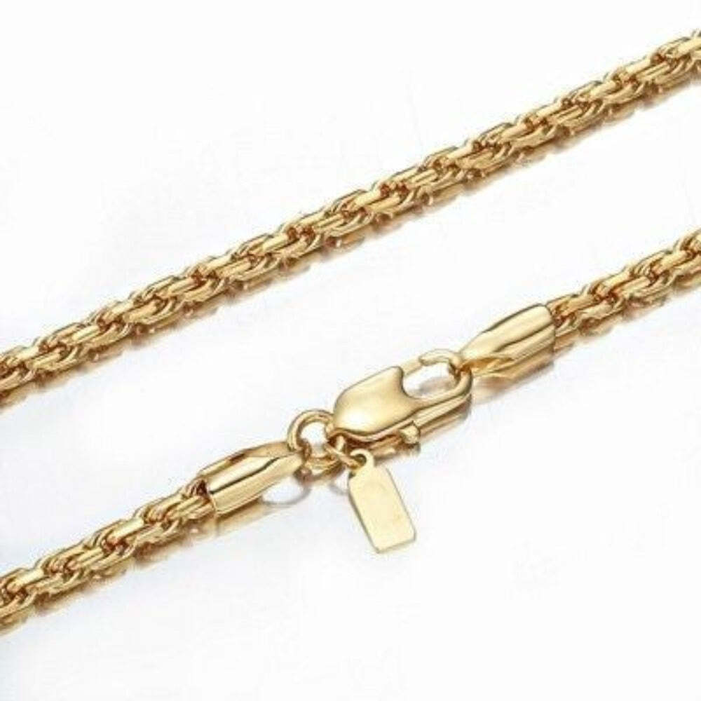 18ct Heavy Yellow Gold Plated Rope Chain Necklace – USA Made