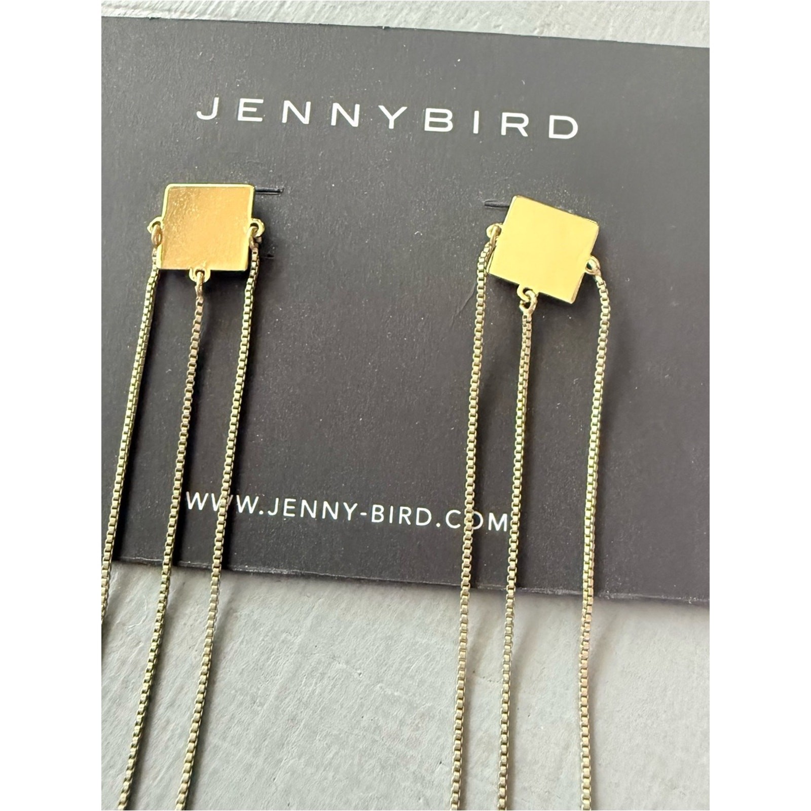 Jenny Bird Gold Tone Triple Chain Earrings NEW