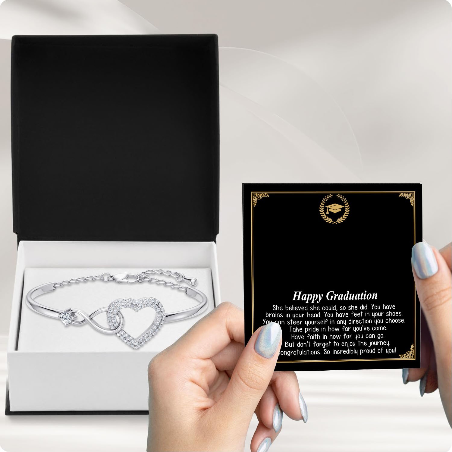 Graduation Bracelet Heart 2026 College High School Graduate Jewelry Gift for Her