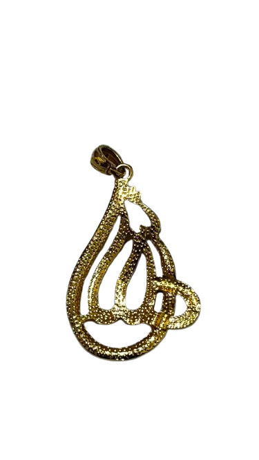 Allah Arabic Calligraphy Pendant Gold Tone Rhinestone Islamic Fashion Jewelry 1.