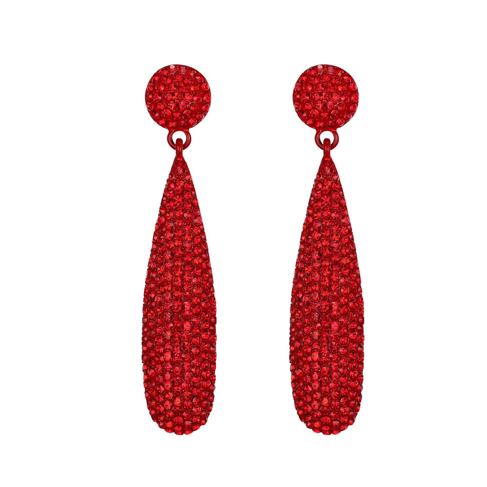 Rhinestone Statement Earrings Round Crystal Costume Chandelier Dangle Drop Pi…