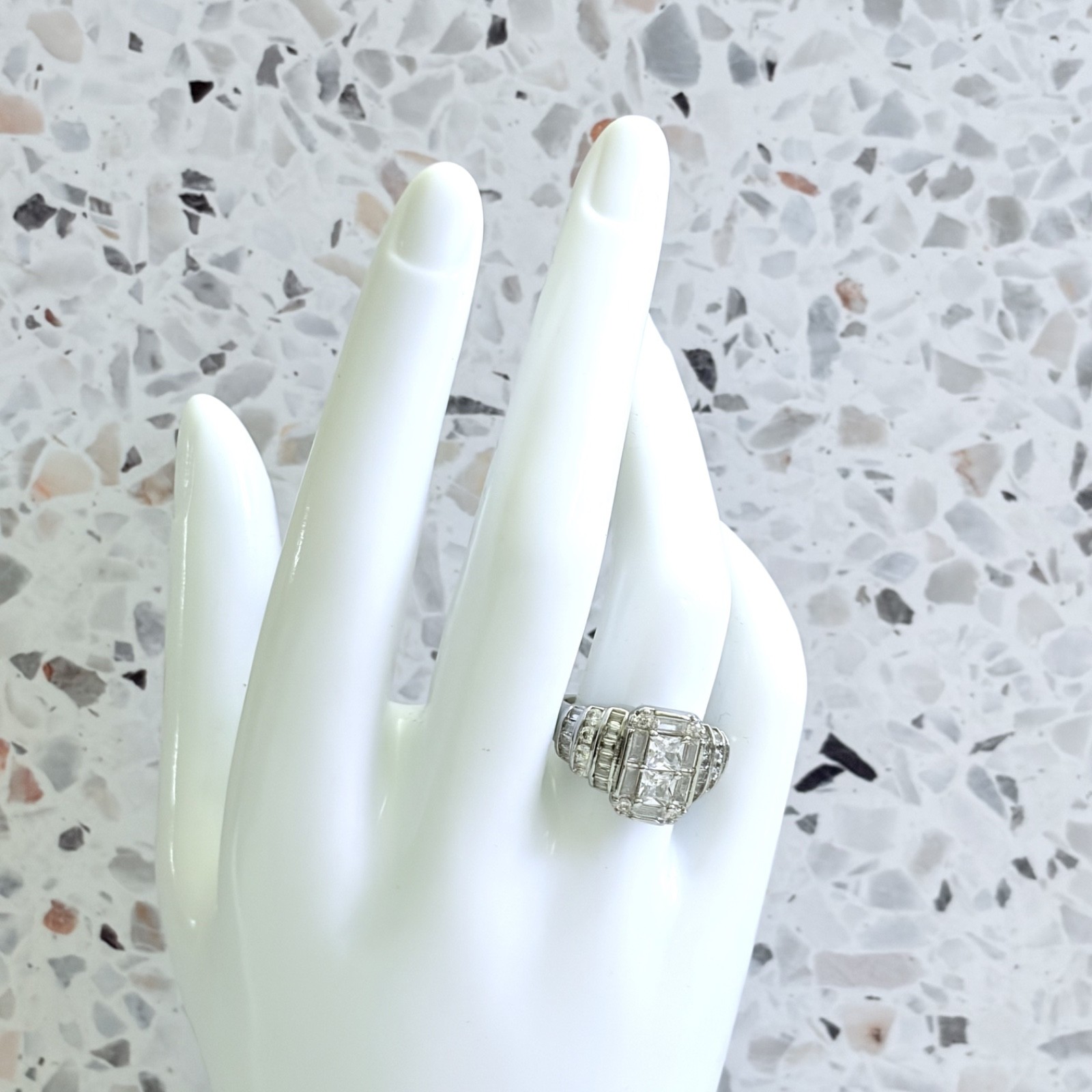 2.15 CT Princess Cut Sapphire 14k Gold 925 Sterling Cocktail Women’s Ring