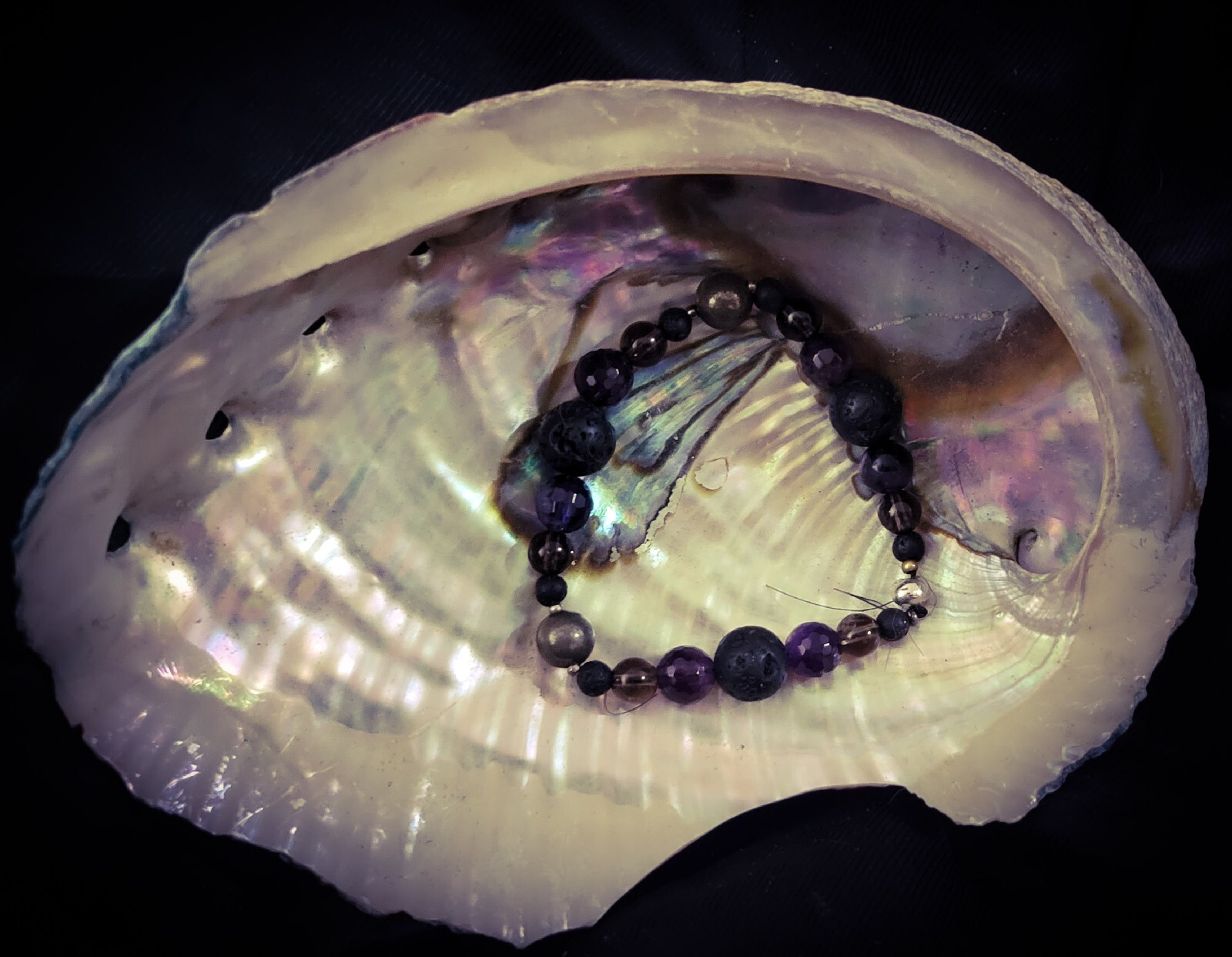 Three Gotcha Handmade Real Crystal Bracelet – Round Stone Beads, Recycled Spacer
