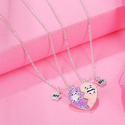 COLORFUL BLING 2Pcs/Set Best Friends Broken Heart Puzzle Rainbow Koala Pendan…