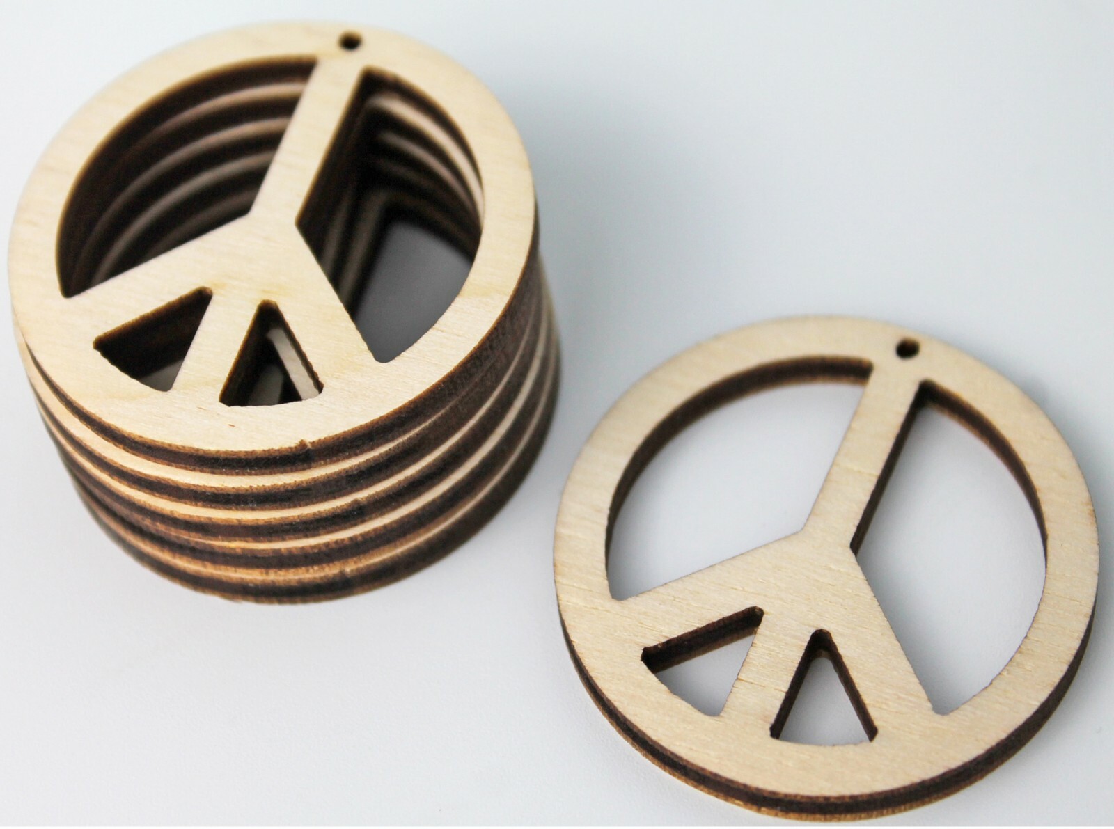 Peace Sign Circle Wood Cutout Hanging Earrings Jewelry Blanks Crafts ALL SIZE