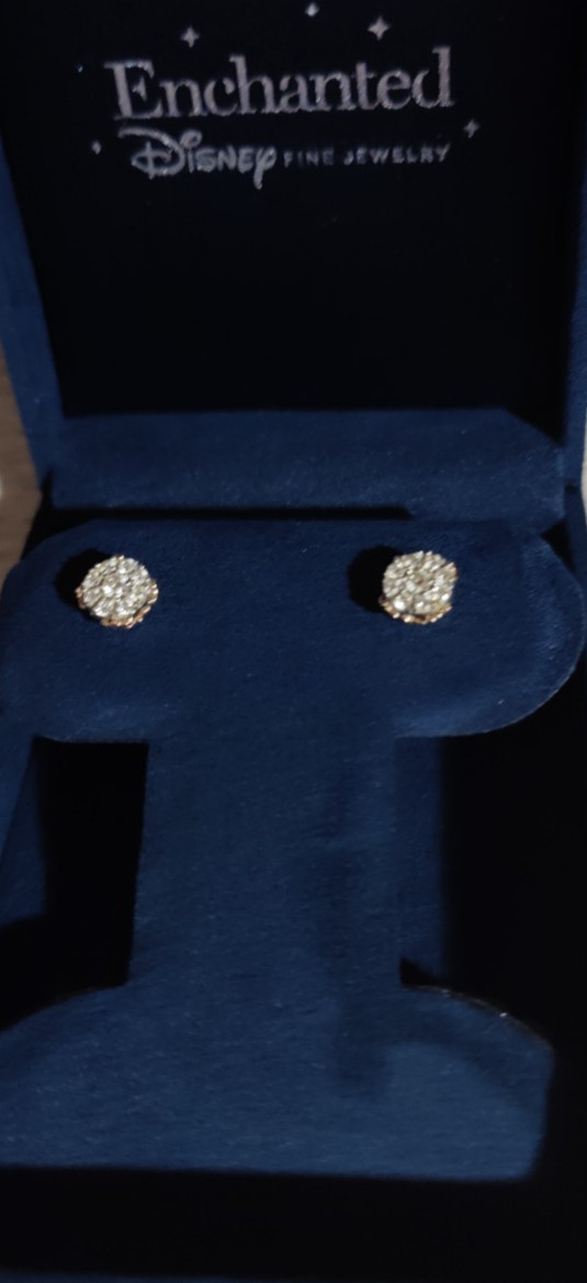 Zales Disney Enchanted 10k Rose Gold/925 Silver 1/2 CT Diamond Cluster Earrings