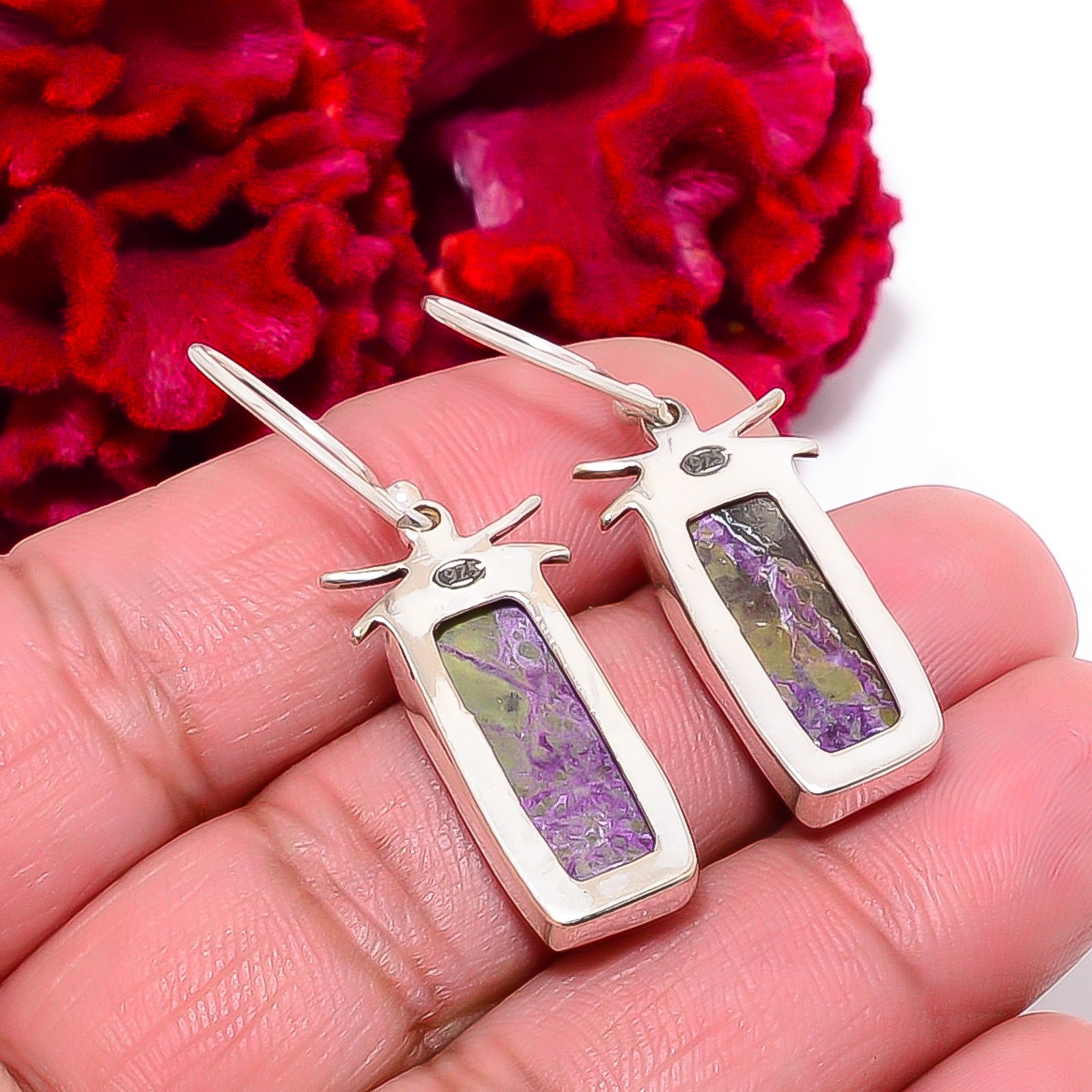 Stichtite – Island Of Tasmania 925 Sterling Silver Earring 1.56″ E97445