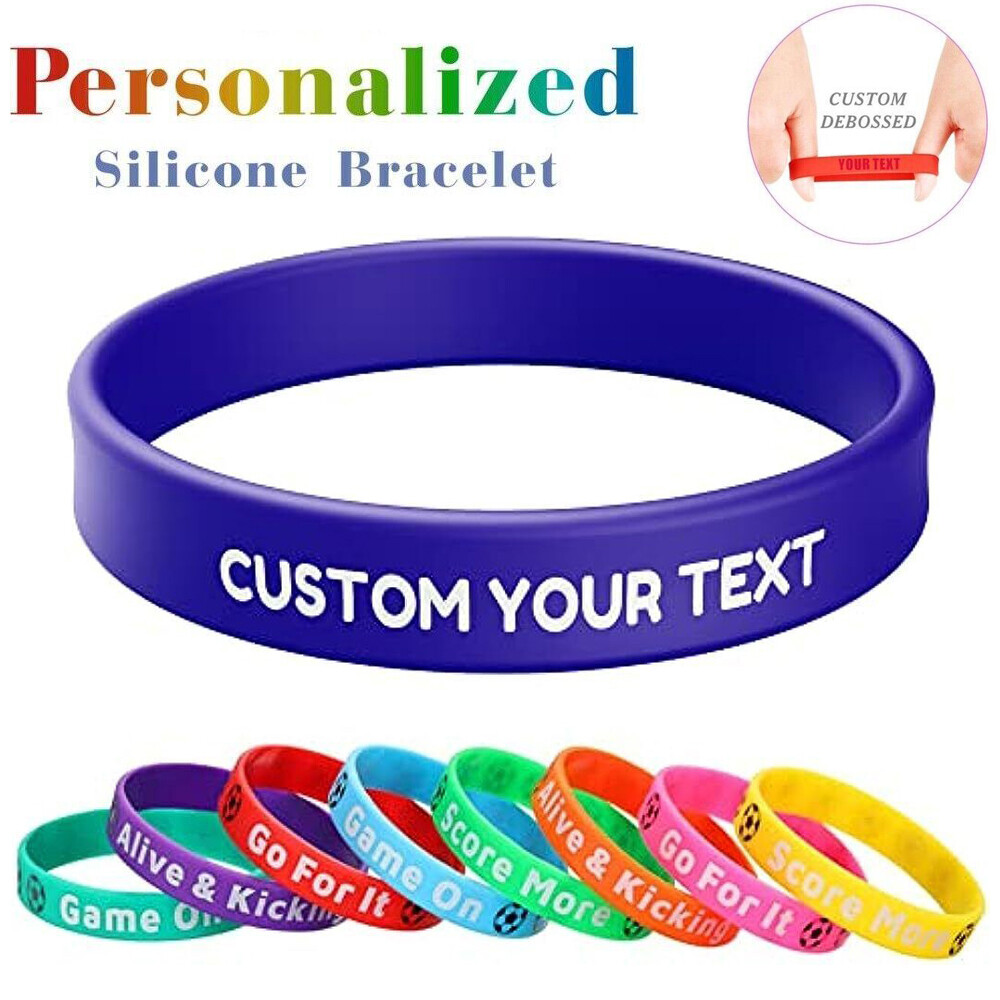 Custom Silicone Wristbands Personalize Engraved Rubber Bracelets Gifts Events
