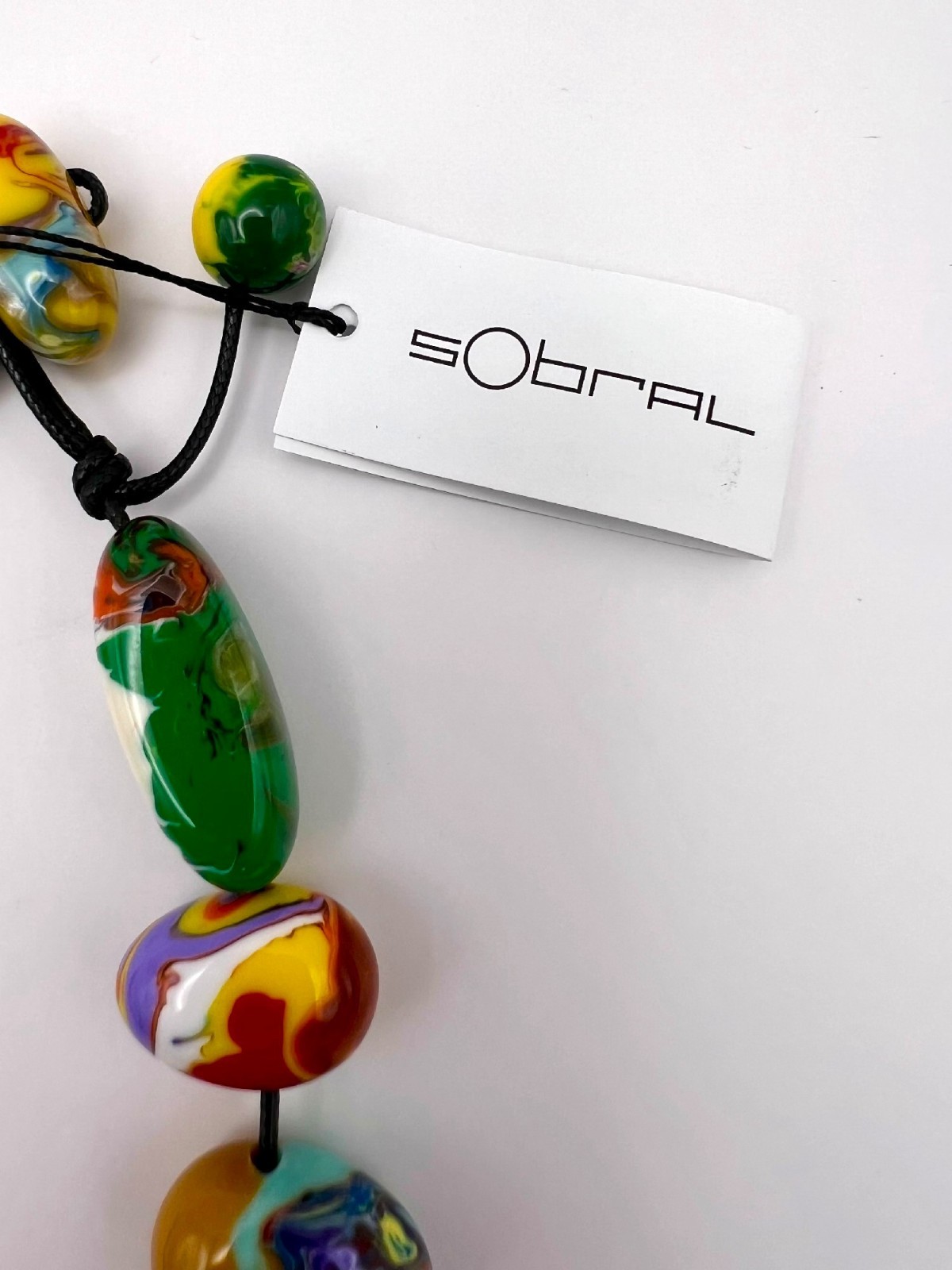Sobral Jackie Brazil “Monica Pollock” Resin Necklace Lagenlook Colourful – SB13
