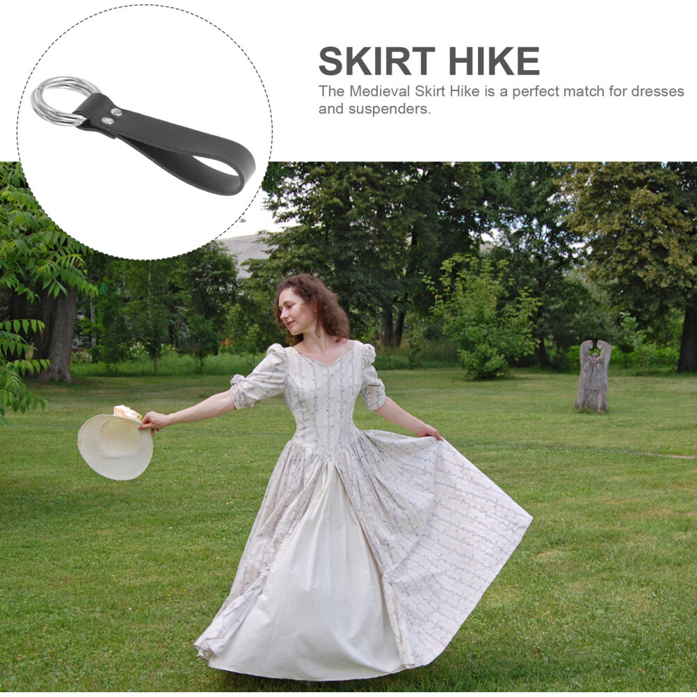 Double Ring Skirt Hike Tool Belt Accessory Leather Renaissance Loop Attachment