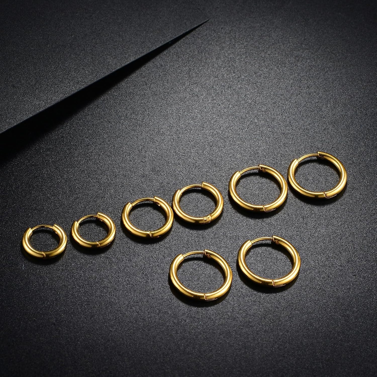 Lightweight and Durable Hypoallergenic Gold Hoop Earrings, Perfect Gift Set