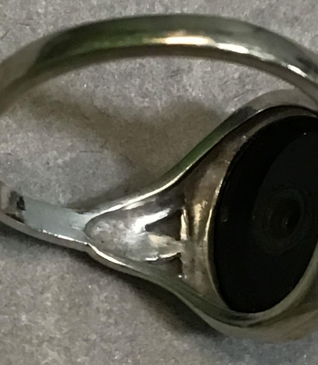10k yellow White Gold size 5.25 ring mm x mm natural onyx diamond 2.48g antique
