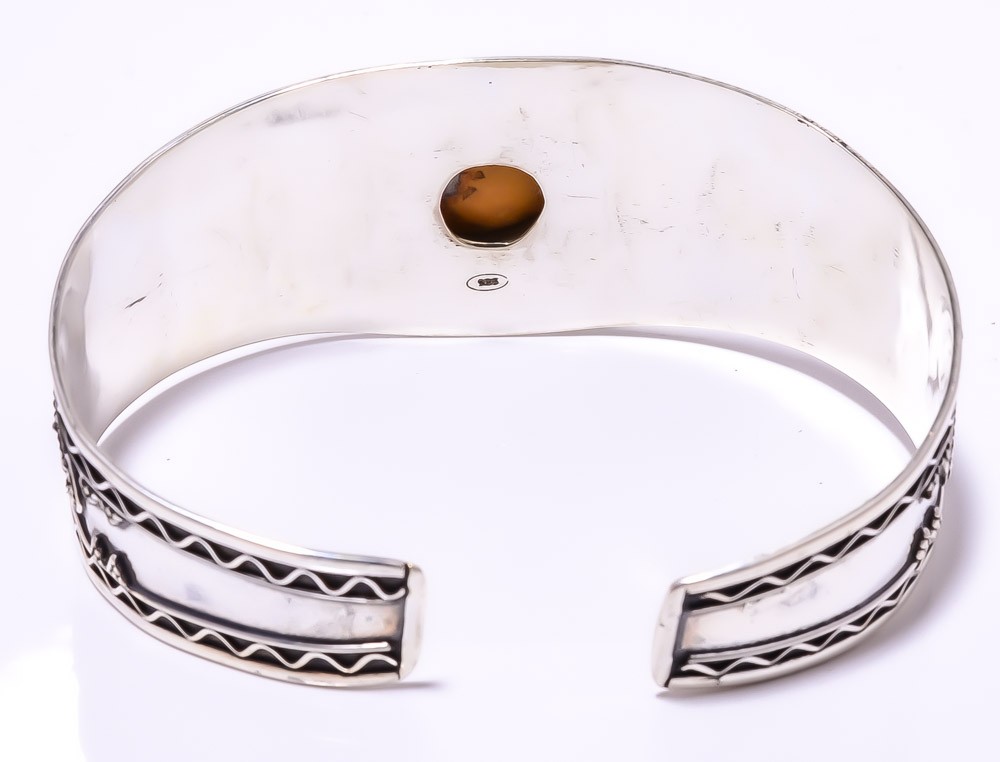 Bumble Bee Jasper- Indonesia 925 Sterling Silver Handmade Cuff Adst. C7879-31