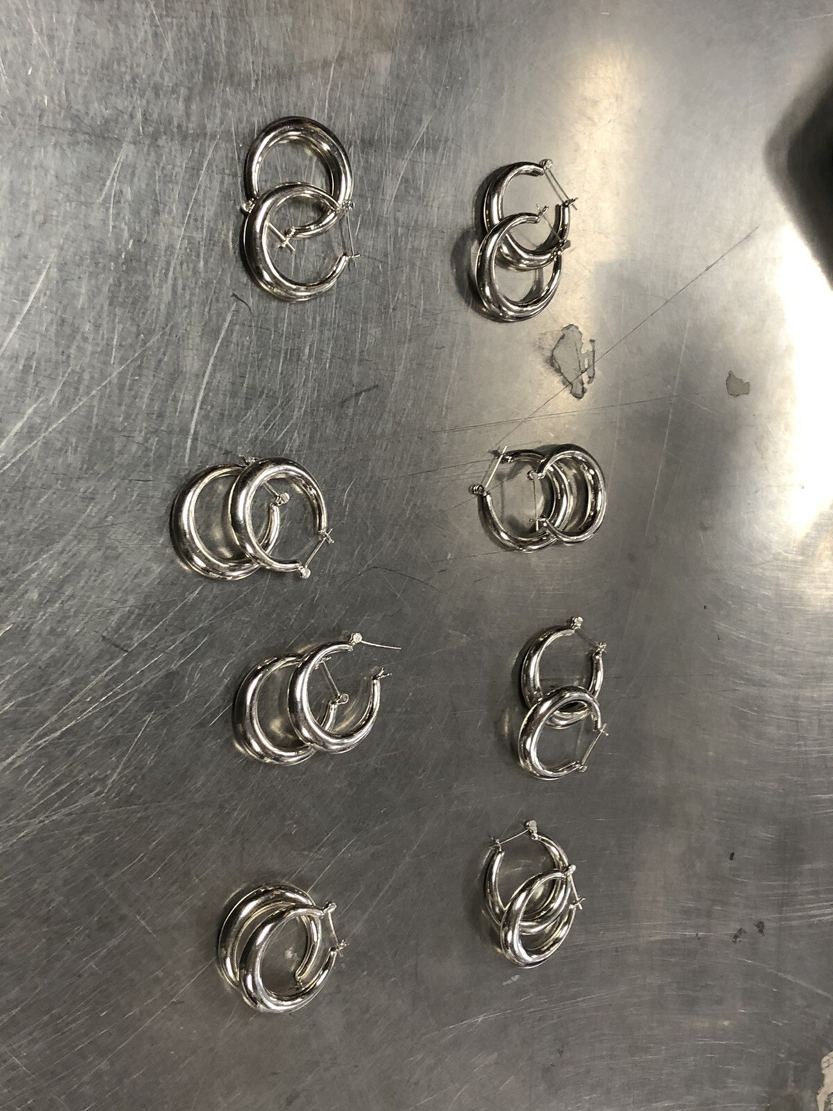 925 Sterling Silver Hoop Earrings 10.1 Grams