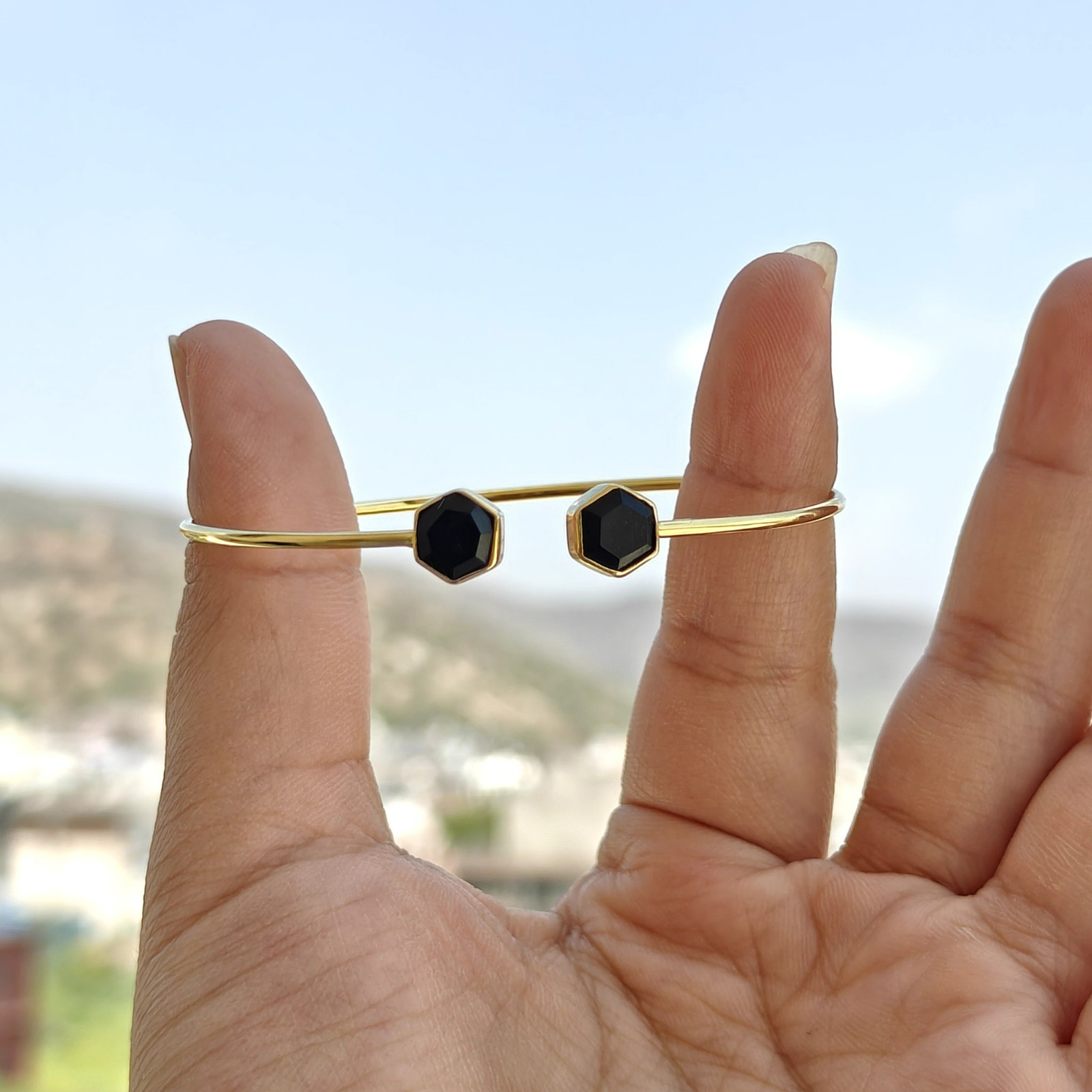 Handmade Multi Gemstone 18k Gold Plated Adjustable Stackable Jewelry For Gift