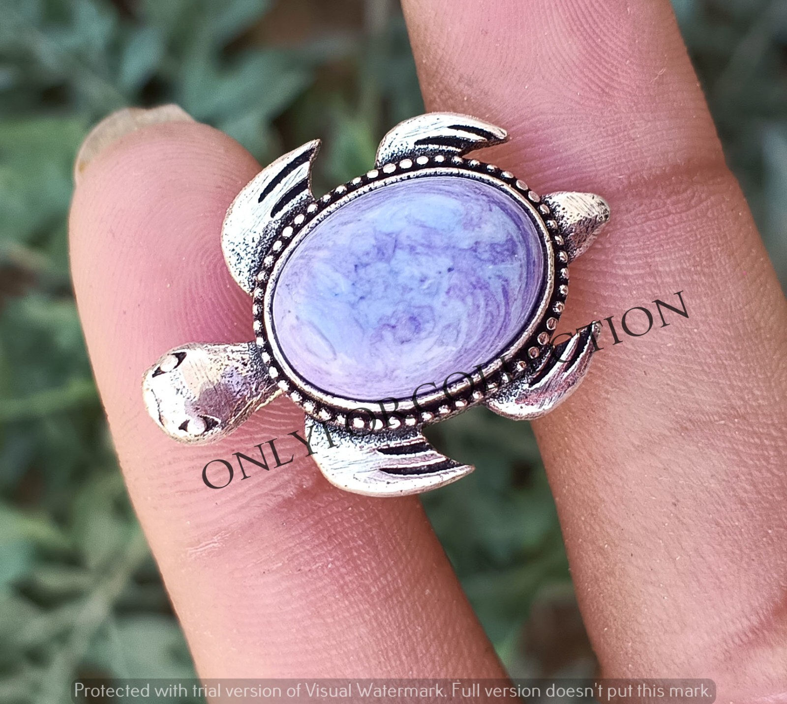 Charoite Gemstone 925 Sterling Silver Plated 1 PC Handmade Sea Turtle Pendant