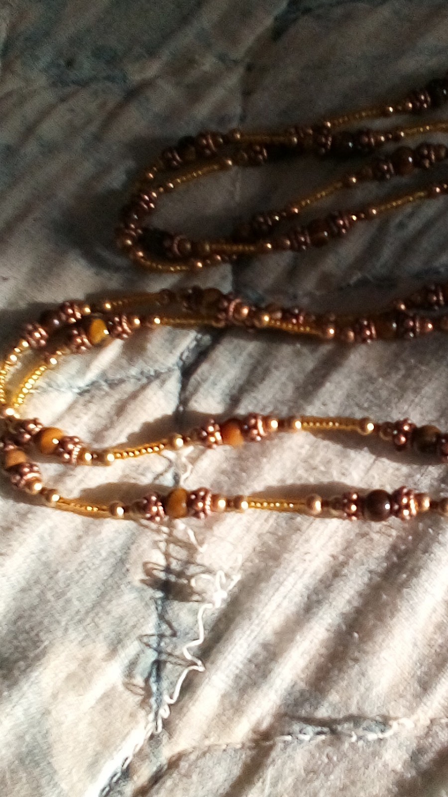 Gold Tone Beaded Chain Necklace, Ball/Bead Chain, Lobster Clasp, 36+ in