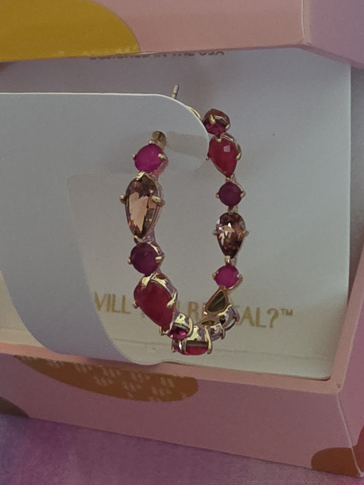 Ring Bomb Party Jewel Candy Earrings ER99130 “Haute Depature” Gold/Rio Heat