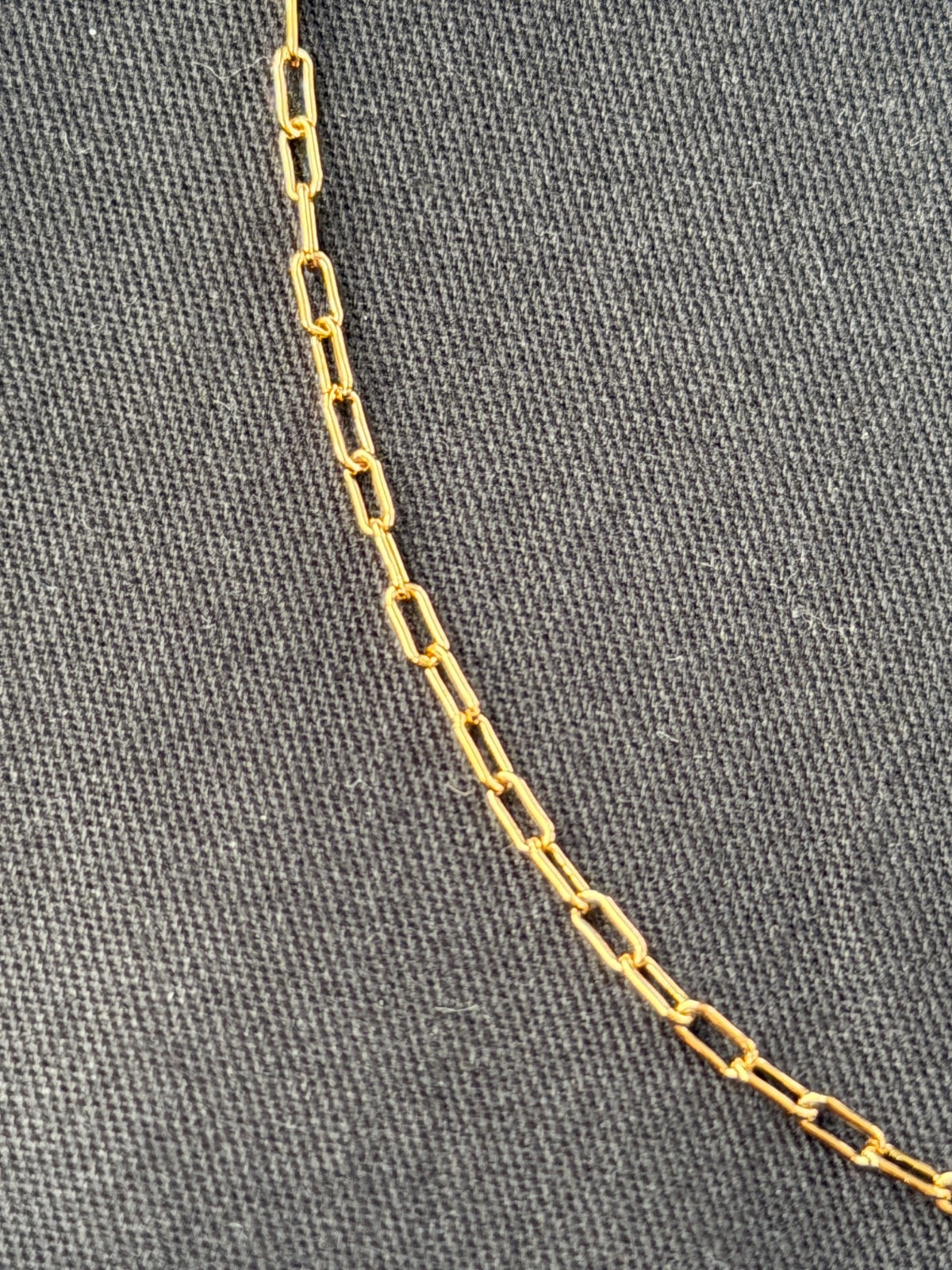 NWT Saint Laurent YSL Rectangular Chain Link Gold Tone Brass Short Necklace $695
