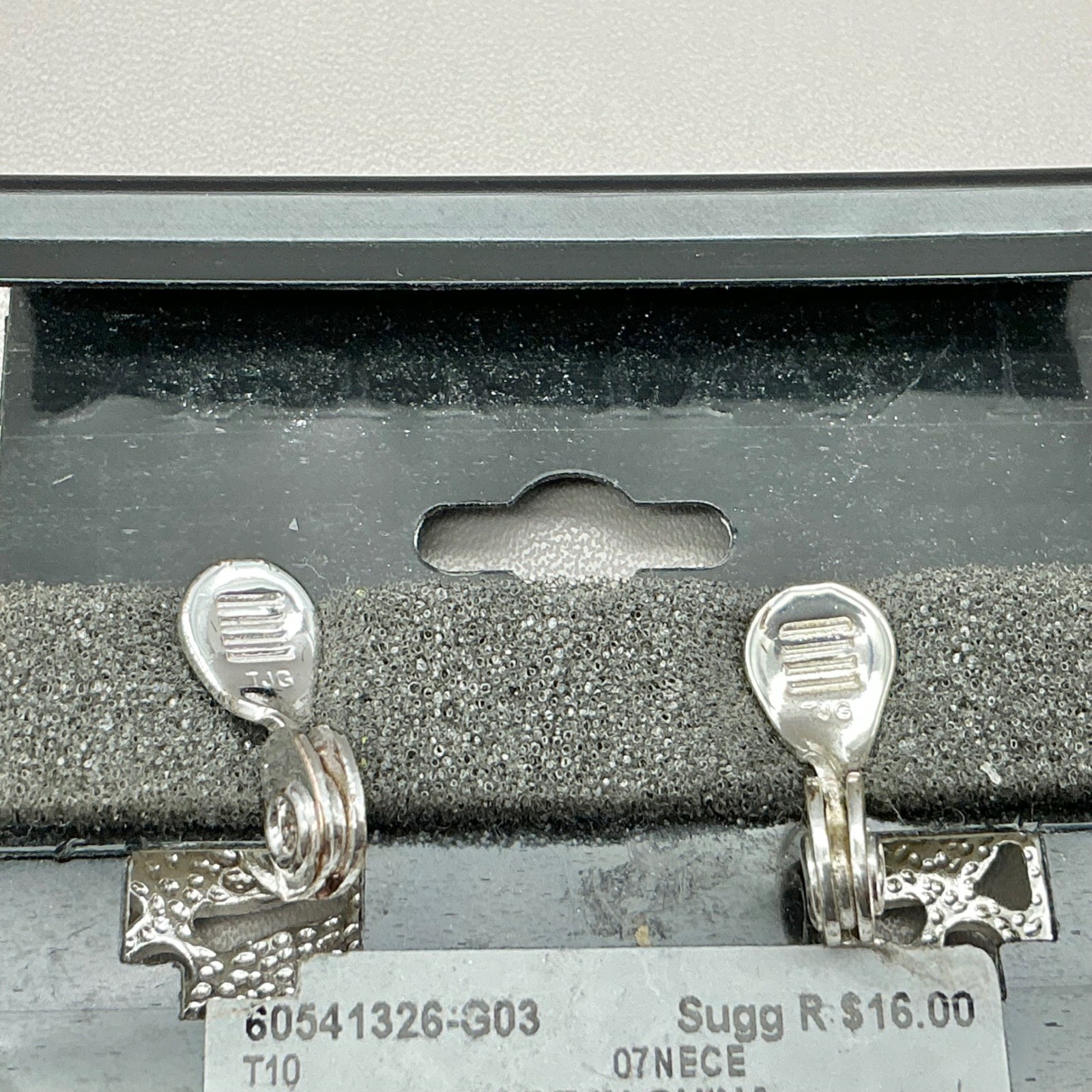 Napier Earrings Women Silver Tone Geometric E-Z Comfort Clip On 0.75 Inch