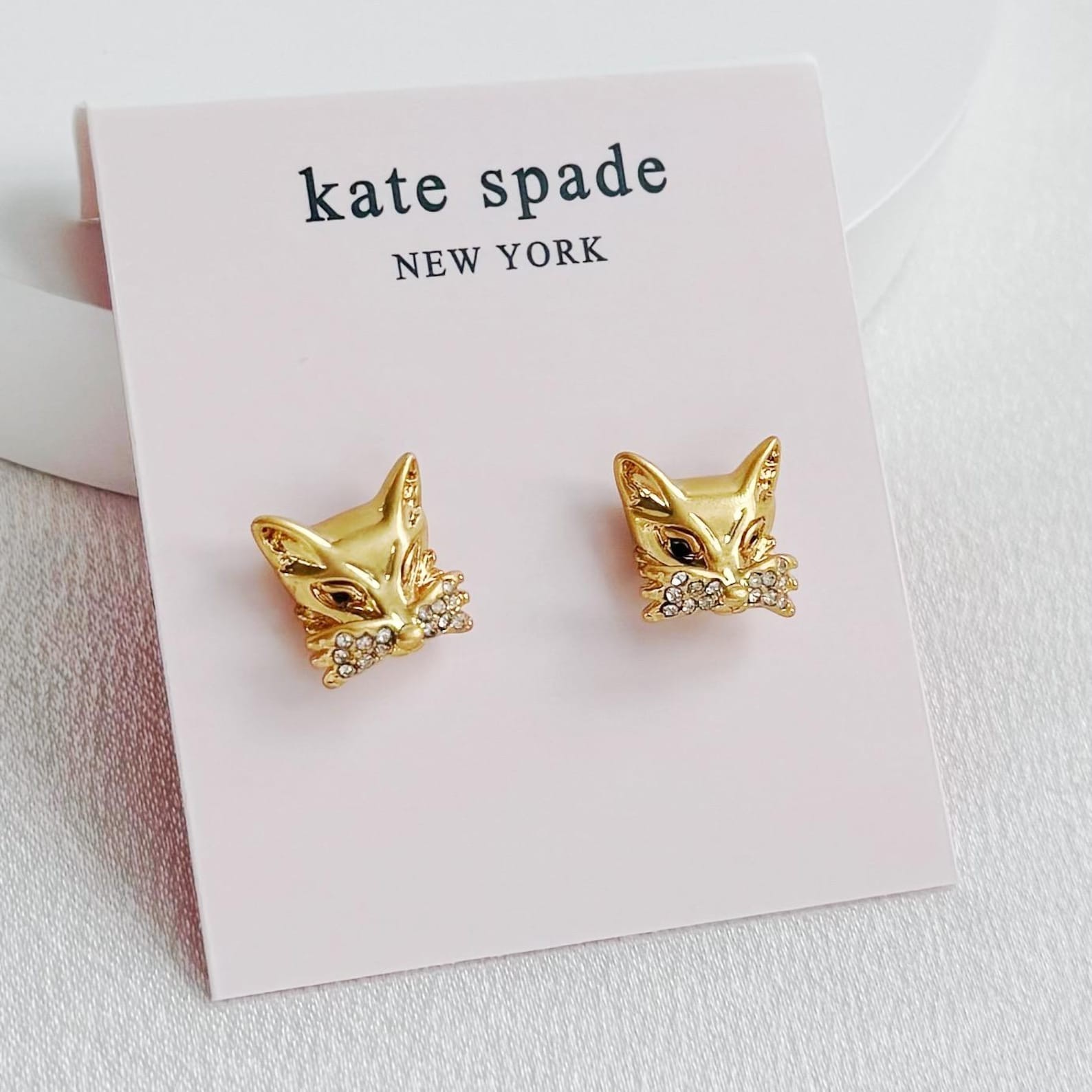 Kate Fox gold tone plated brass stud earrings Gift for her