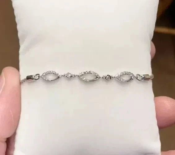 2 Ct Round Cut Simulated Diamond 14k White Gold Plated Women Bolo Chain Bracelet