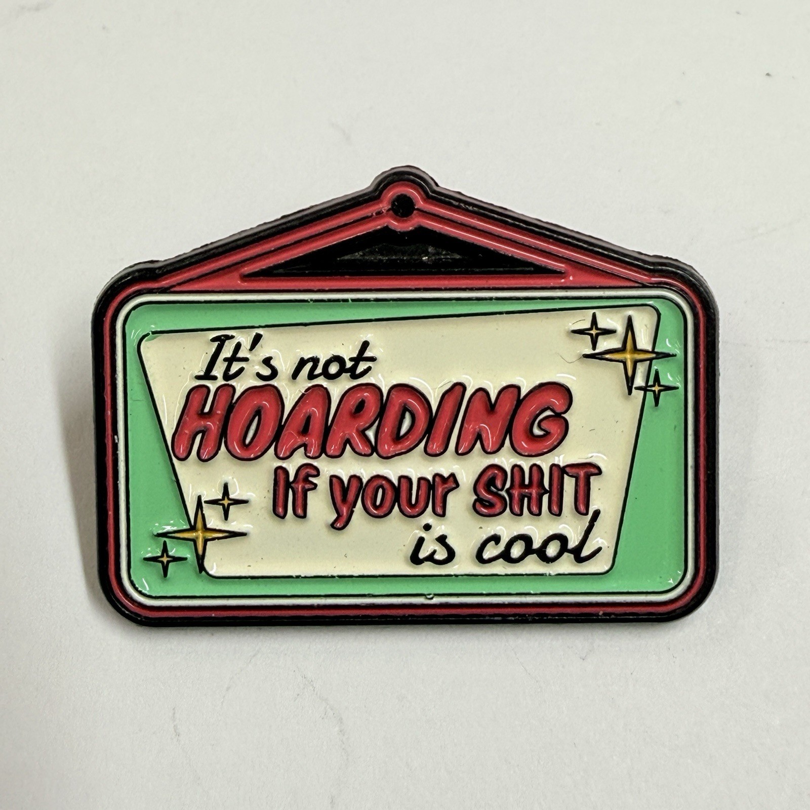 Its not hoarding if… thrifting humor enamel pin brooch free ship over $25