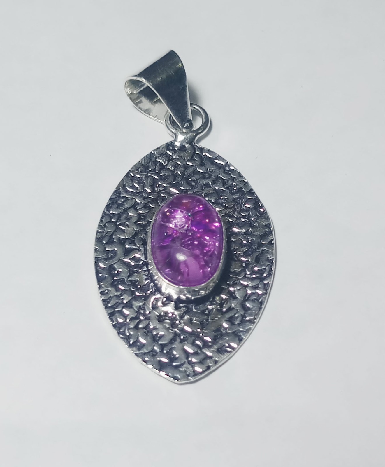 Hydro Amethyst Oval Shape Handmade Gemstone Pendant Jewelry Size 1.5 Inches