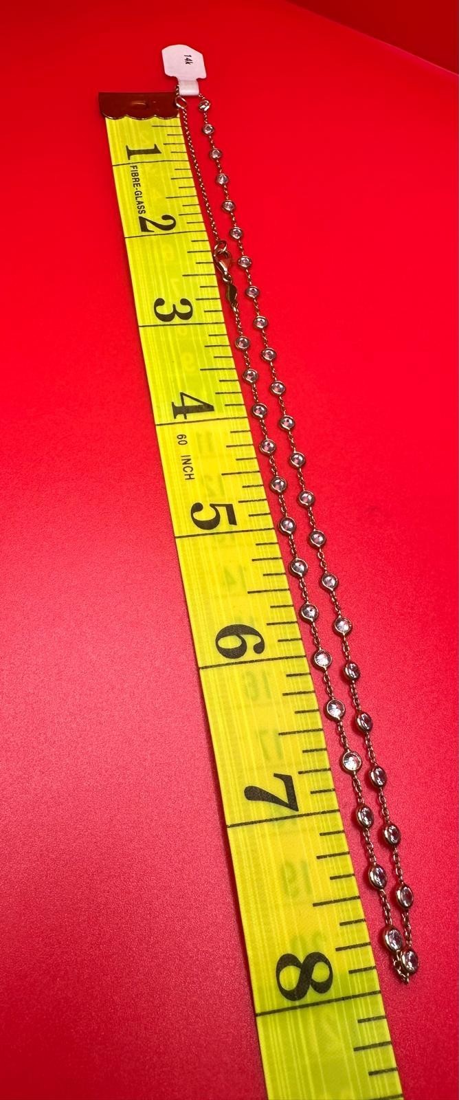 14k Gold Bezel Necklace-Cubic Zirconia