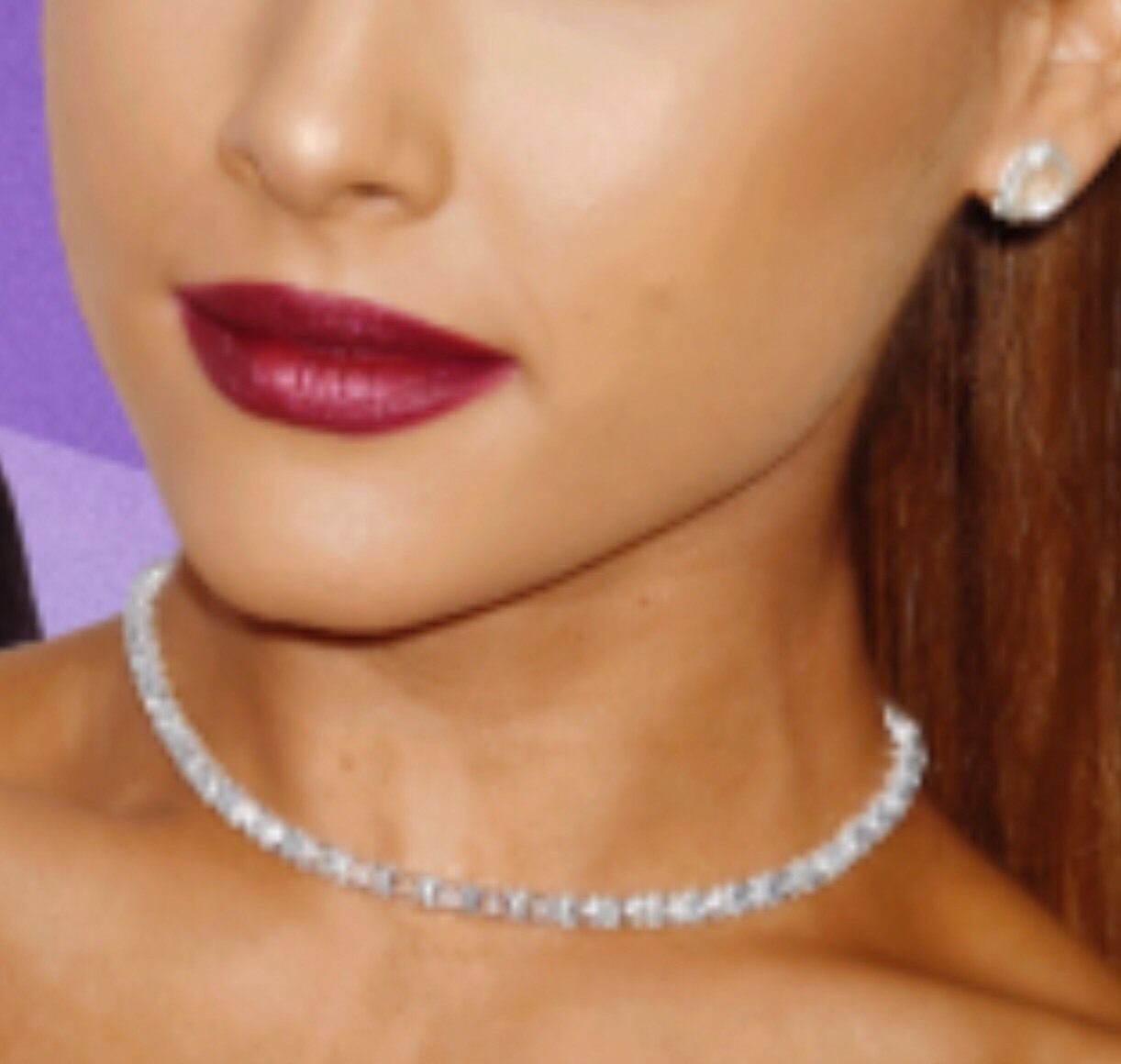 Rhinestone Necklace Tennis Choker One Row Silver Bling No Bend Crystal Zirconia