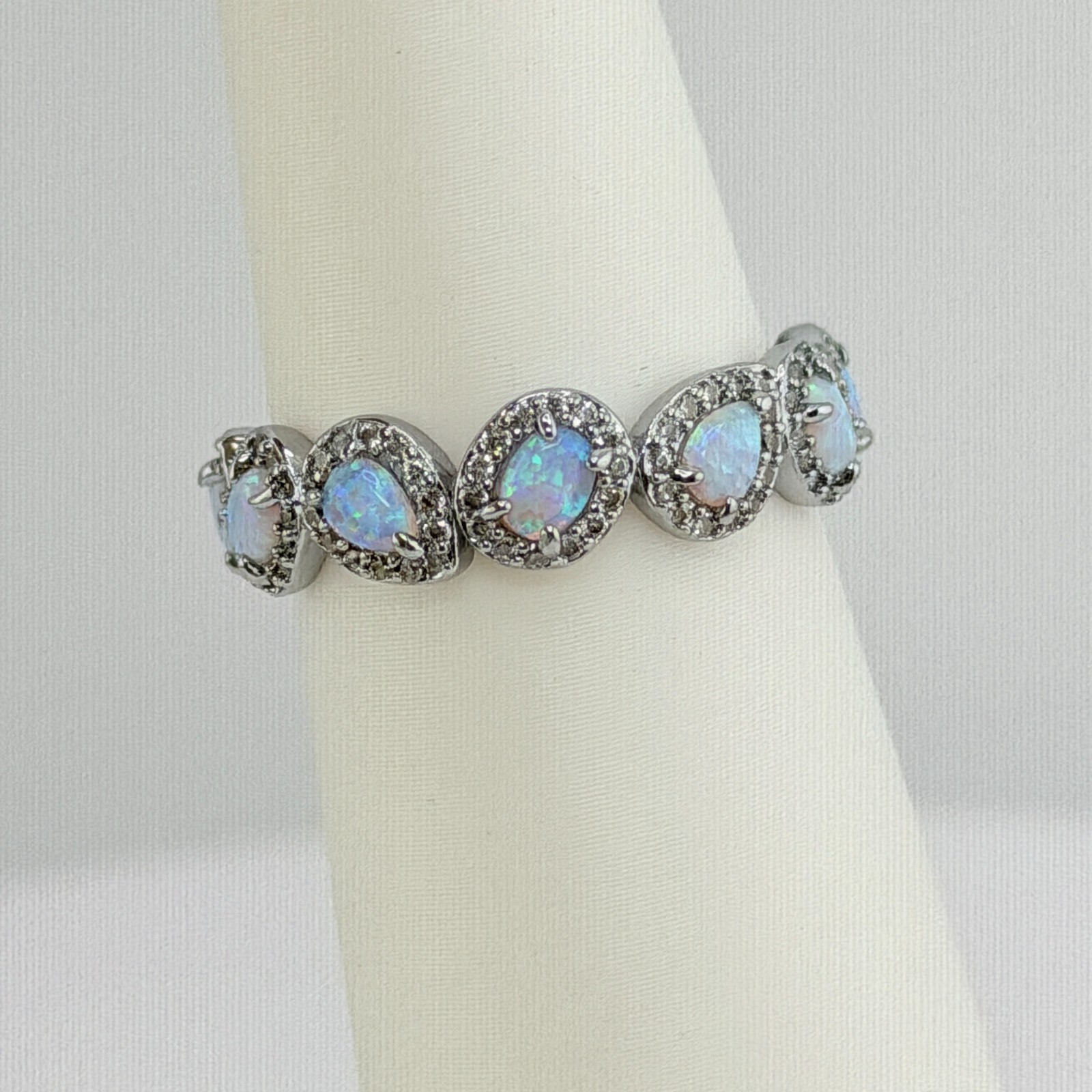 Bomb Party Sz 9 “Happiness In Sparkle” Frosted Fire Opal on Hematite RBP8290