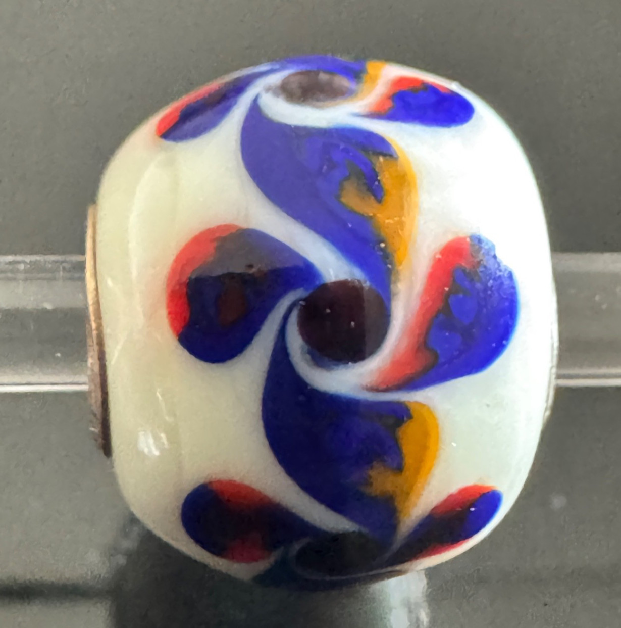Trollbeads WHITE Base MINI BARREL BEAD