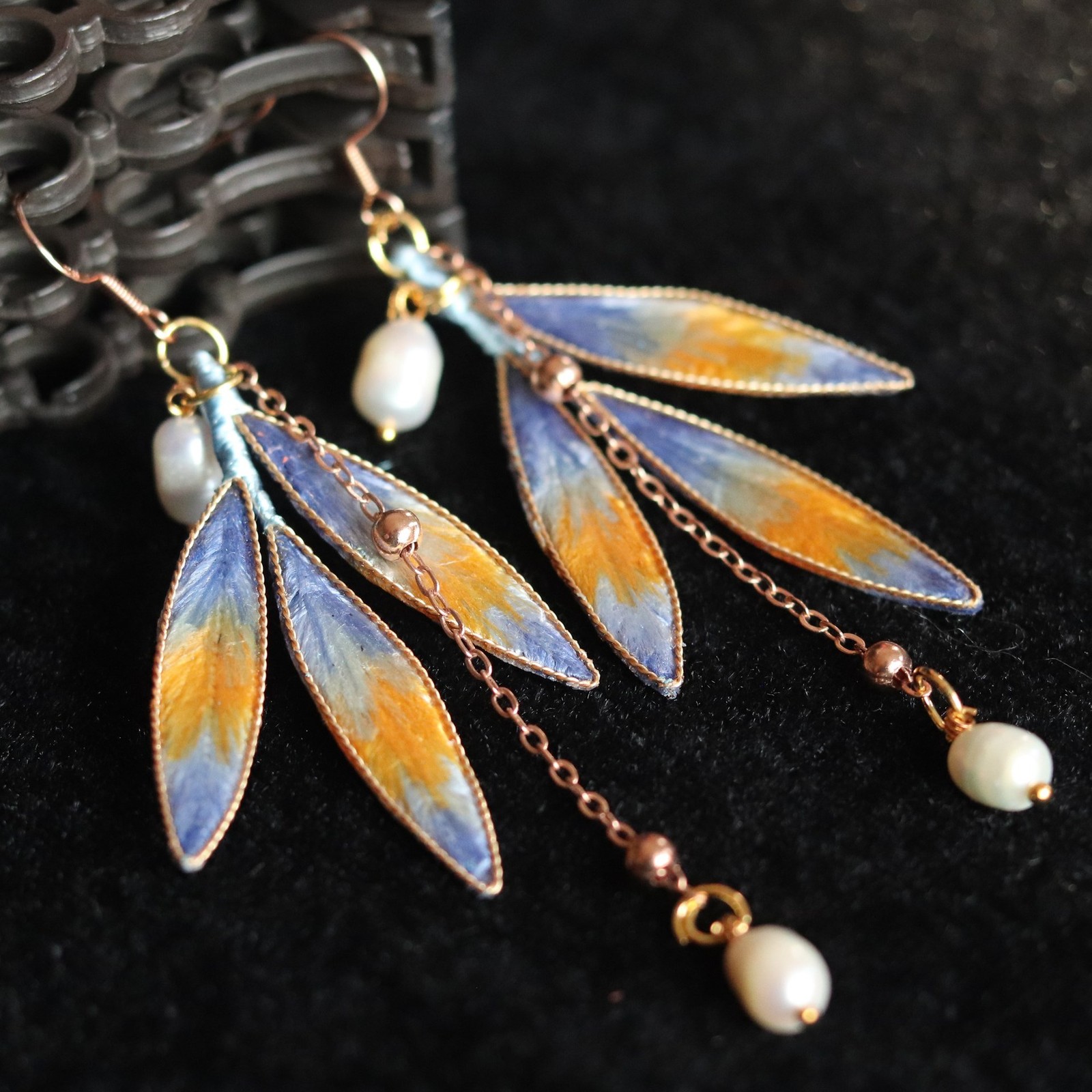 Chinese Style Velvet Flower Earrings Hanfu Qipao Ear Clips Women