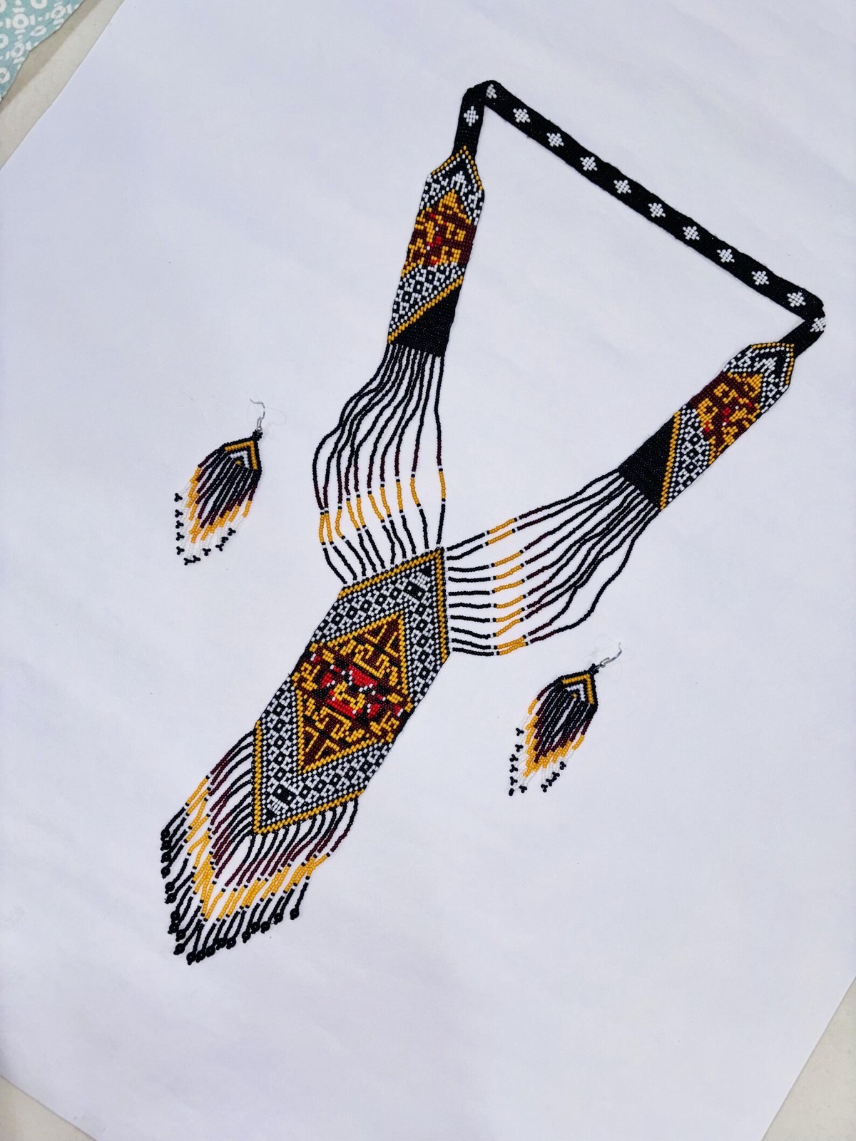 Handmade Necklace Seed Bead Boho American Style Nativ Beaded Multi Strand Gifts