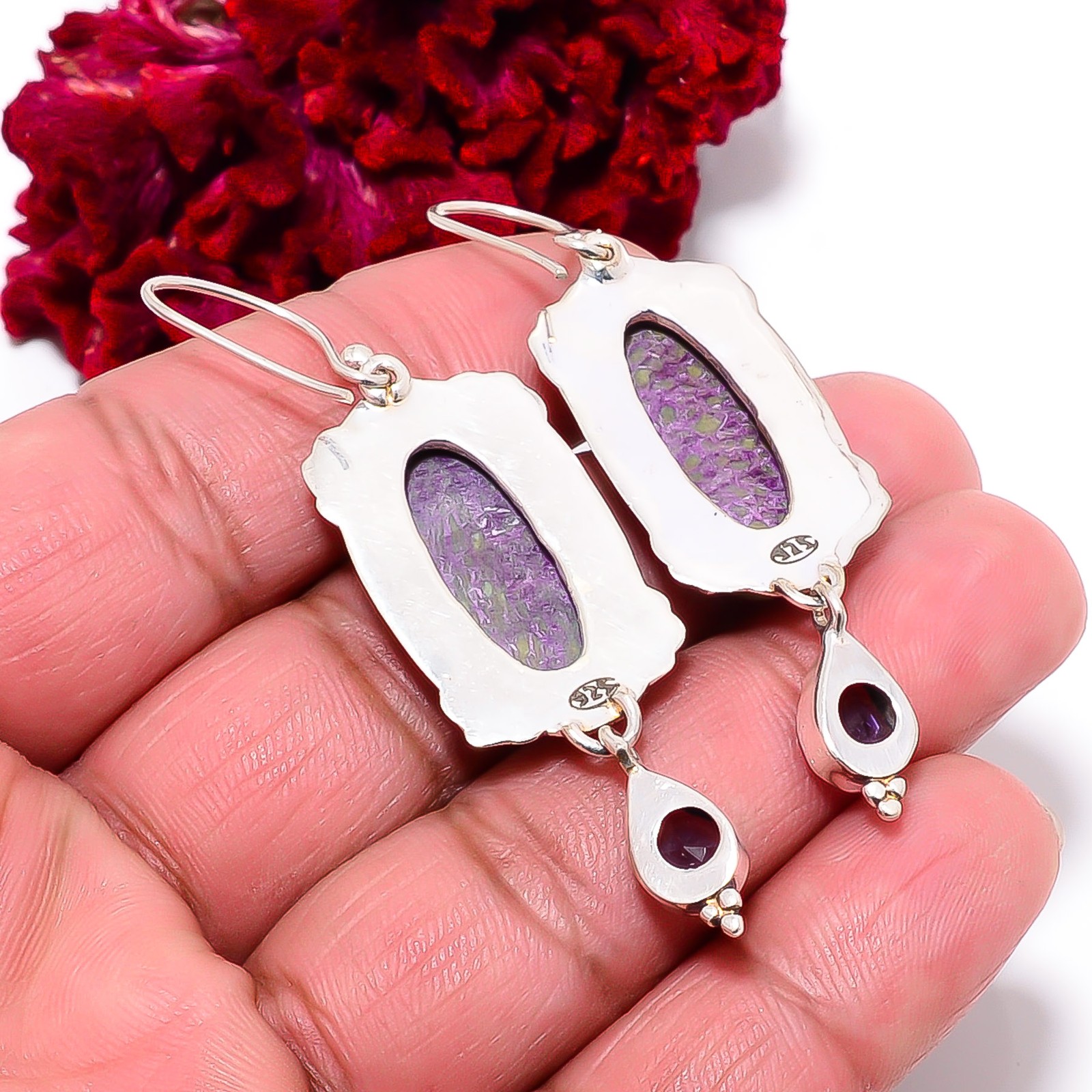 Stichtite – Island Of Tasmania Handmade 925 Sterling Silver Earring 2.42″ E98767