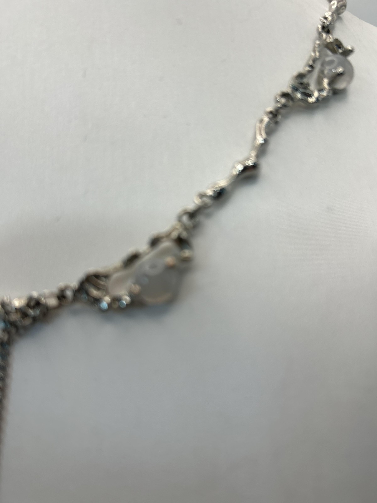 Necklace Silver Tone Layered Star Pendant Y-Drop Chain Celestial Statement