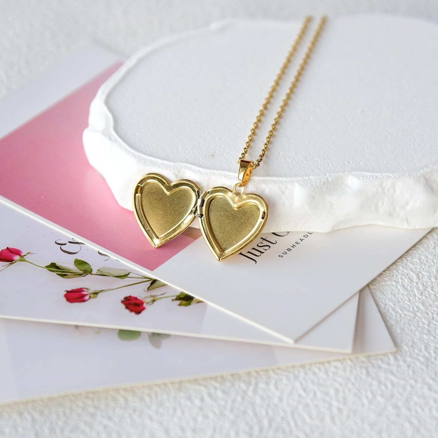 Heart Locket Necklace That Holds Pictures Pressed Flower Photo Locket Pendant…